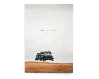 3 Postcards "Everything will be okay" (German) - postcard card photography photo landscape tree sky