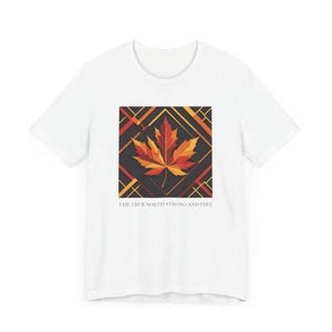 Canada Day Unisex Tee, True North Strong and Free Shirt, Patriotic Maple Leaf Tshirt, Canadian Pride Top, Red and White Graphic Tee
