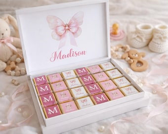 50 pezzi di cioccolatini per baby shower, cioccolatini personalizzati per bambini, bomboniere di cioccolato personalizzate, cioccolatini Sweet16, cioccolatini per battesimo, regalo per baby shower