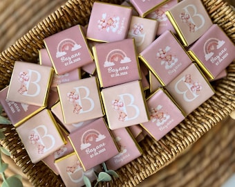 50 Pcs Baby Shower Chocolate, Personalized Baby Chocolate, Custom Chocolate Favors, Sweet16 Chocolate, Baptism Chocolate, Baby Shower Gift