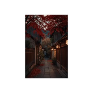 Herbst Serenity Poster, gemütliche Wanddekoration, japanische ästhetische Kunst, Home Dekoration, perfektes Geschenk für den Herbst
