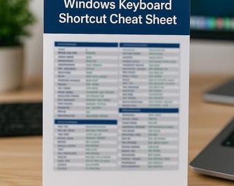 Hoja de trucos de atajos de teclado de Windows para principiantes (PDF imprimible / Referencia rápida para productividad en PC)