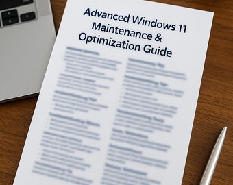 Aide-mémoire et guide d'optimisation Windows 11 | PDF imprimable pour la maintenance du PC, les raccourcis et le dépannage