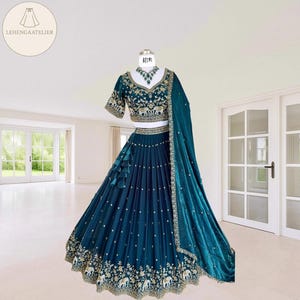 Sequins Lehenga Choli Heavy beads work indian  Party mehendi Weddings, Sangeet ready to wear Ethnic for women wedding guest reception wear