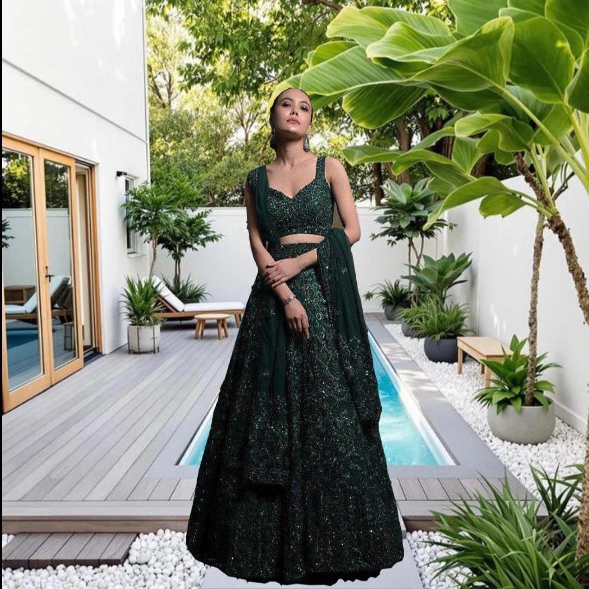Green Lehenga - Etsy