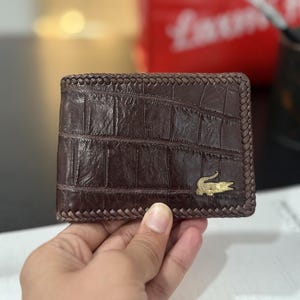 Handcrafted Crocodile Belly Leather Wallet: Braided Exotic Bifold