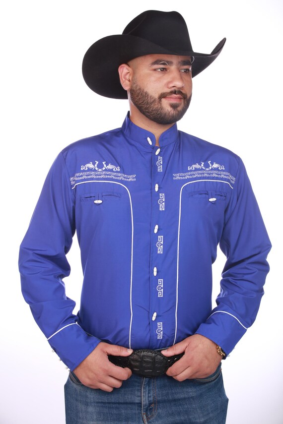 embroidered dress with sleeves Long Sleeve Rodeo Embroidered Cowboy Shirt main image 0