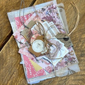 Bündel von rosa Junk-Journal Papets und Ephemera, 60 Stück Schrott-Buchung Zubehör, Aufkleber, Bastelbedarf, Papiersatz, Junk-Journaling