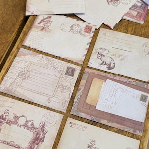 Kleine Vintage Umschläge, Packung mit 10 kleinen schönen Umschlägen, Junk-Journaling, Schrott-Buchungszubehör, Kartenherstellung, Basteln