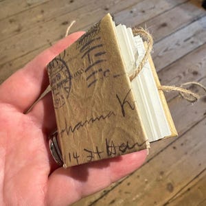 Tiny Handmade Little Journal, Handmade Paper Journal, Handmade Scrap Book,  Craft Supplies, Junk Journaling, Miniature Book