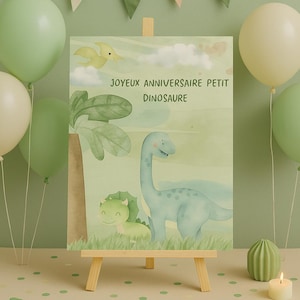Affiche decorative Anniversaire dinosaures, pack anniversaire