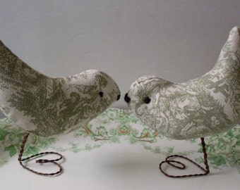 Green Toile Love Birds Rue23paris Green Toile Bird Ornaments