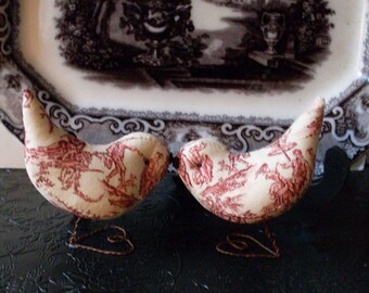 Cake Topper Red Toile  Love Birds Rue23paris Bird Ornaments Red Toile Birds