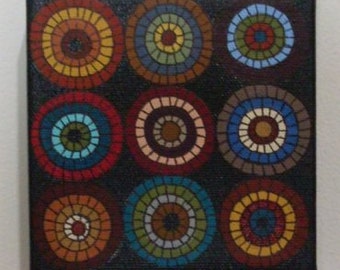 Primitive Folkart Hooked Rug Design Penny Art  Painting Sampler