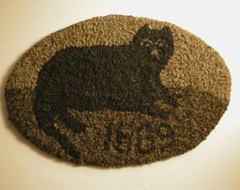 Hooked Rug Cat Hooked Rug Rue23paris Hooked Cat Rug