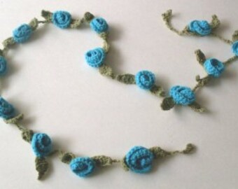 Crochet Turquoise Rose Garland Rue23paris Crochet Rose Garland