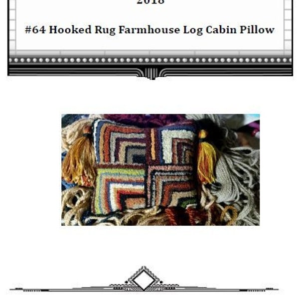 Needle Punch Log Cabin Pillow PDF PATTERN Beaconhillcollect Hooked Log Cabin Pillow Pattern