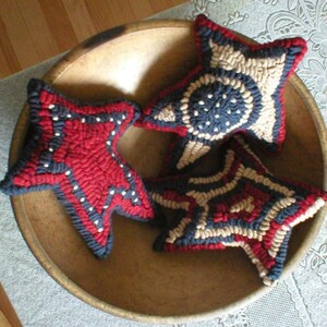 Hooked Rug Stars PDF  PATTERN ONLY  Rue23paris Hooked Rug Stars