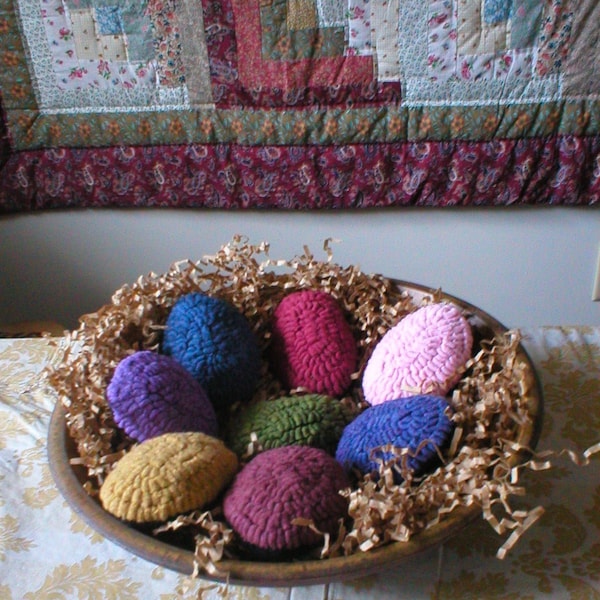 Hooked Rug Eggs 8  Bowl Fillers Rue23paris Hooked Rug Eggs