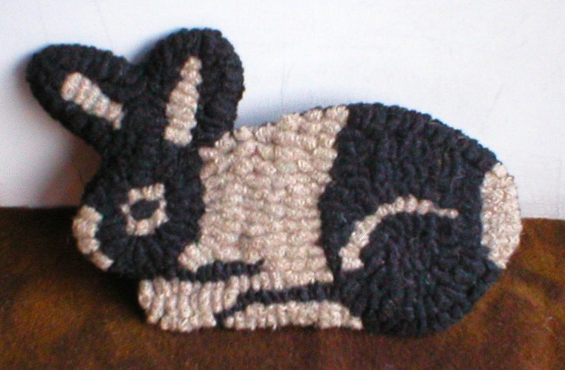 Hooked Rug Rabbit Rue23paris Hooked Rug Rabbit Etsy