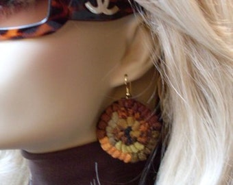 Hooked Rug Penny Earring PDF PATTERN ONLY Rue23paris Hooked Rug