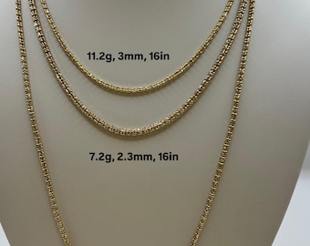 14k, Yellow Gold Two-Tone Ice Chain