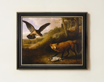 Vintage Fox Painting | Rustic Woodland Animal Wall Art | Mailed Print