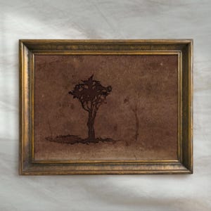Vintage Tree Painting | Rustic Minimalist Artwork | Antique Nature Wall Decor | Mailed Print
