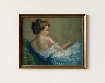 Victorian Woman in Blue Dress Wall Art - Antique Style Portrait Canvas  Print, Elegant Feminine Vintage Painting Framed Ready to Hang - Etsy