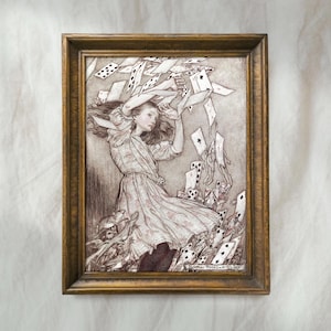 Alice in Wonderland Chaos | Playing Card Swirl Decor | Whimsical Fantasy Wall Art | Mailed Print