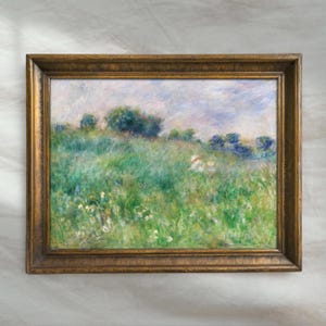 Monet Style Landscape Painting | Vintage Flower Meadow Wall Art | French Country Home Decor | Mailed Print