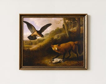 Vintage Fox Painting | Rustic Woodland Animal Wall Art | Mailed Print