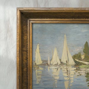 Claude Monet Sailboat Painting | Vintage Nautical Seascape Decor | Pastel Coastal Artwork | Mailed Print bild 3