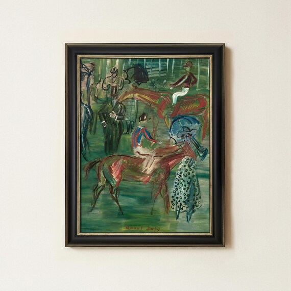 Vintage Equestrian Painting | Antique Abstract Horse Wall Art | Mailed Print