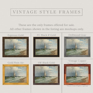 Vintage Coastal Sailboat Painting | Seascape Ocean Artwork | Rustic Nautical Beach Decor | Mailed Print image 11