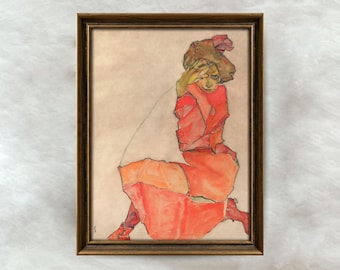Vintage Abstract Women Drawing | Antique Figurative Sketch Artwork | Minimalist Feminine Wall Decor | Mailed Print