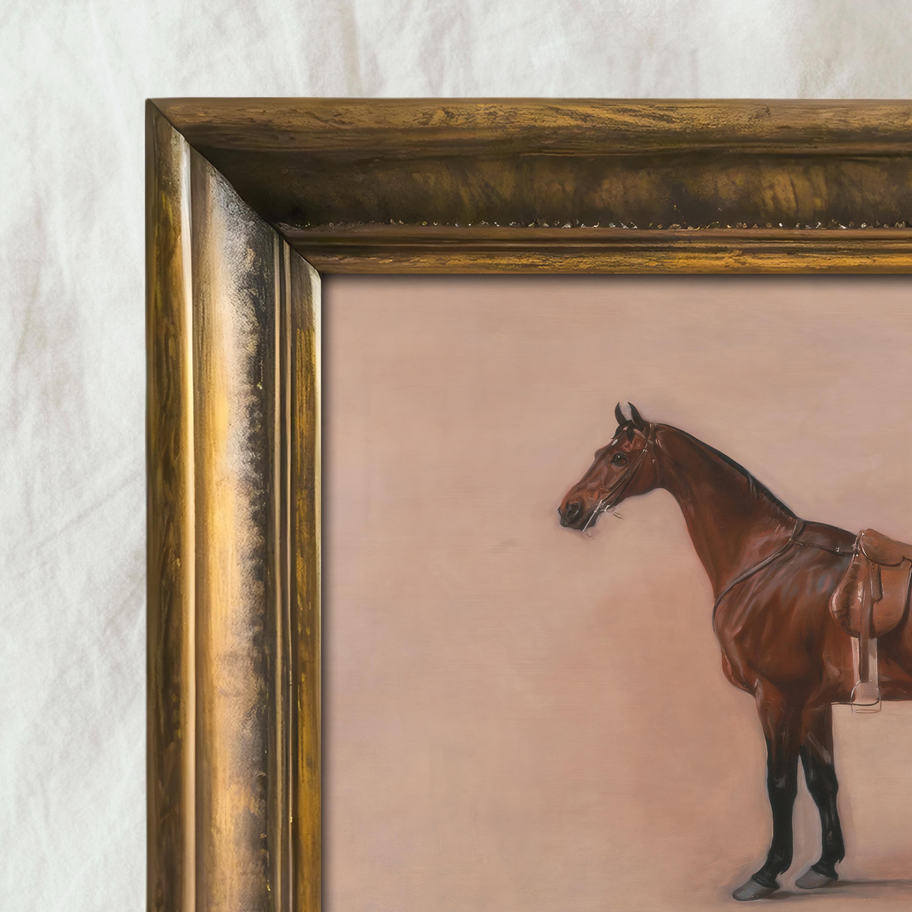 Vintage Saddled Horse Painting | Antique Equestrian Portrait Artwork ...