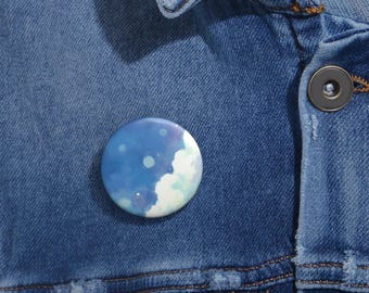 Dreamscape Sky Pin: Glossy Anime Cloud Badge - Festival Fashion