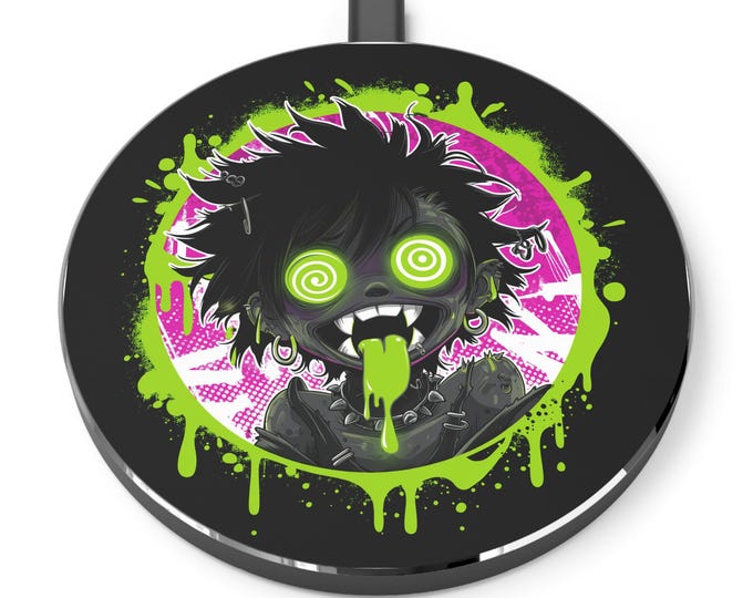 Spooky Gothic Wireless Charger - Fast Qi Charging Pad, Dark Tech Decor