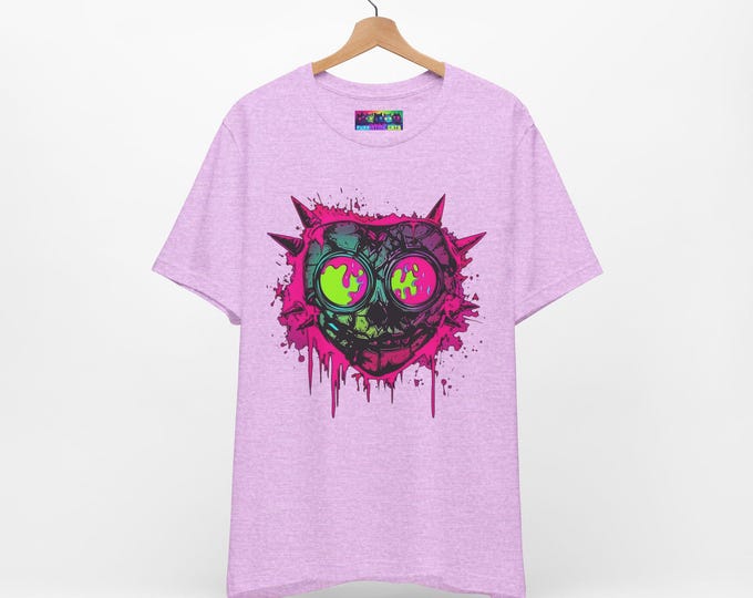 Neon Mask Graphic Tee: Dripverse Streetwear Shirt