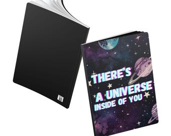 Cosmic Universe Softcover Journal: Galaxy Design, Motivational Quote