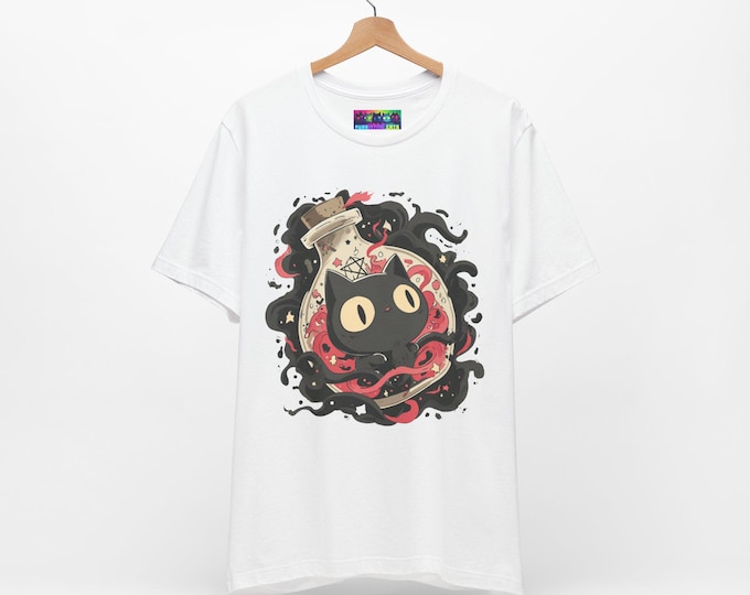 Kitty Tonic Cat T-Shirt: Witchy Graphic Tee, Unisex Bella+Canvas