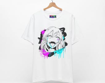 Vibrant Anime Graphic Tee: Unisex Cotton Short Sleeve Shirt