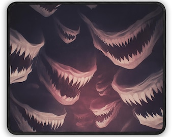 Midnight Maw Gaming Mouse Pad: Non-Slip Rubber Base, Anti-Fray Edges