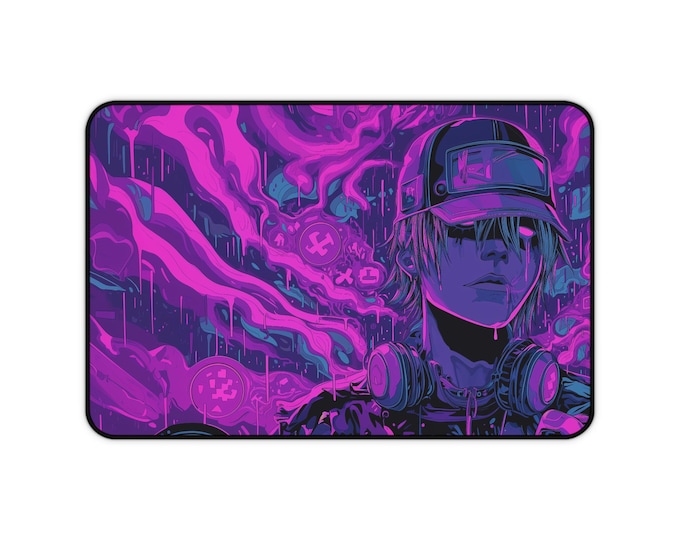 Neon Nexus - Cyberpunk Non-Slip Gaming Desk Mat