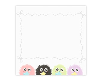 Star Puff Friends Post-it Note Pad - Cute Kawaii Stationery