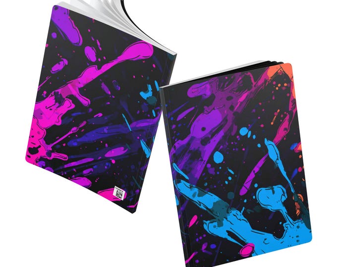 Neon Splatter Journal: Dripverse Softcover Notebook