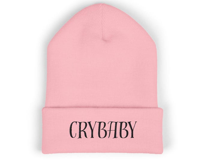 Crybaby Soft Knit Beanie - Streetwear Knit Hat with Bold Embroidery