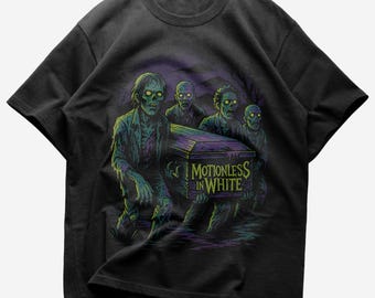 Maglietta Ufficiale Rock Off Motionless In White Split Screen, Uomo/unisex, Taglia Large, Nera