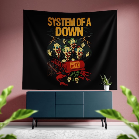 SYSTEM OF A DOWN タペストリー 大型ポスター システム・オブ・ア・ダウンの壁掛けタペストリー、システム・オブ・ア